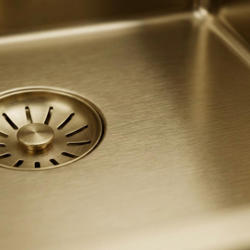 Pure.Sink Comfort PVD Gouden spoelbak 34x40 cm onderbouw, vlakbouw en opbouw PCM3440-60
